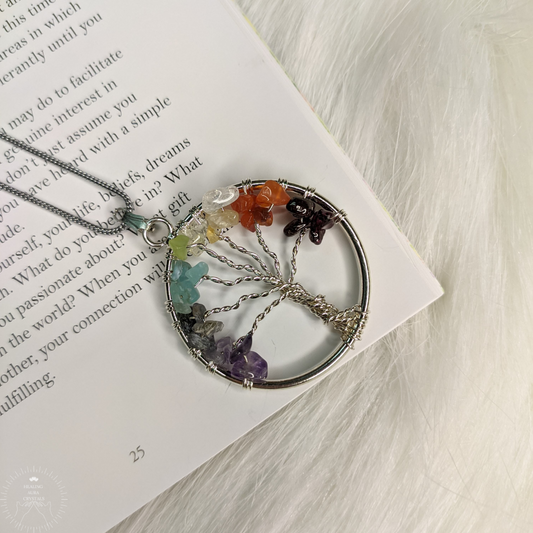 7 Chakra Tree of Life Round Pendant