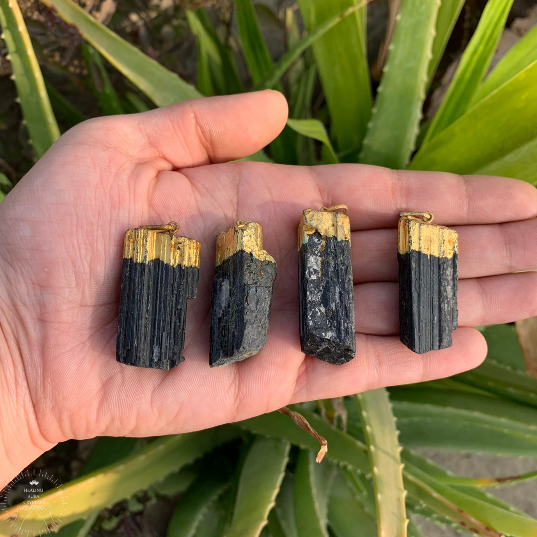 Black Tourmaline Raw Pendant