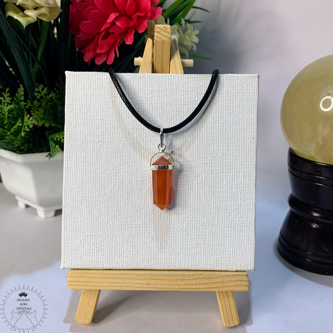 Carnelian Double Terminated Pencil Pendant