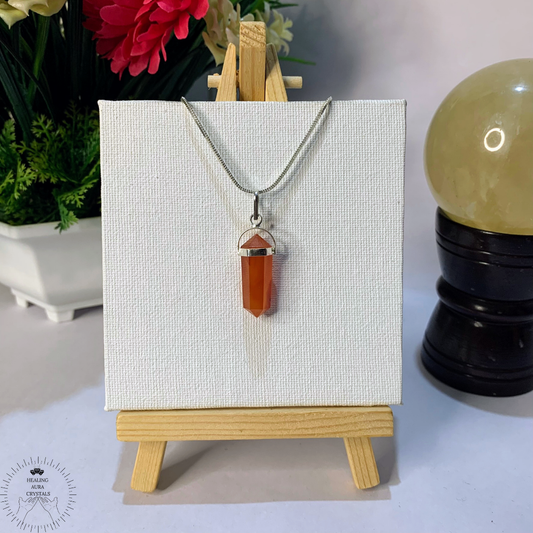 Carnelian Double Terminated Pencil Pendant