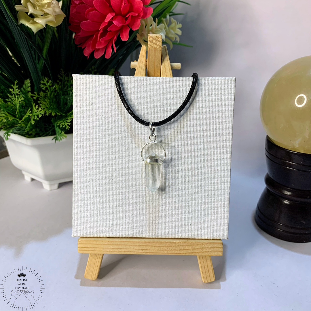 Clear Quartz Double Terminated Pencil Pendant