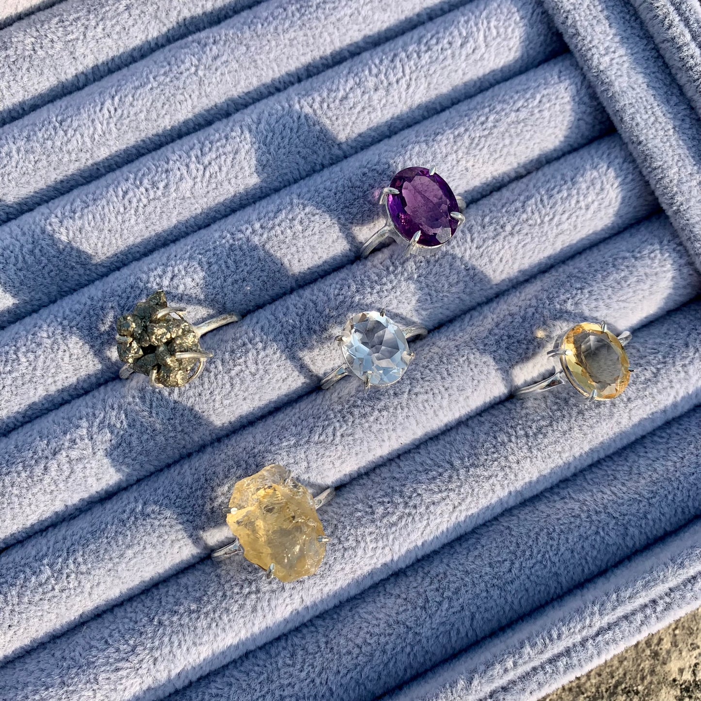 Crystal Rings- | Adjustable | Polished | Raw
