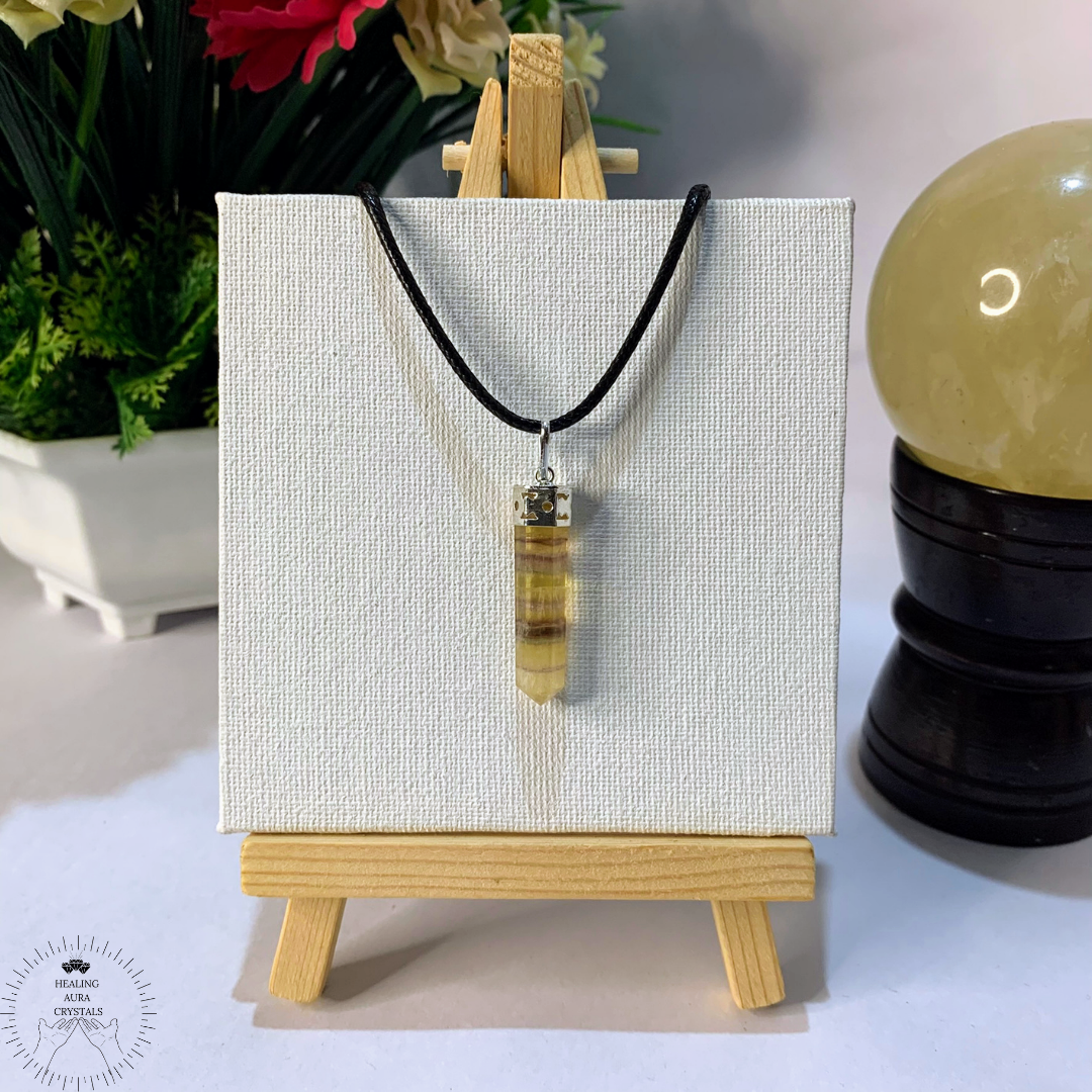 Yellow Fluorite Pencil Pendant