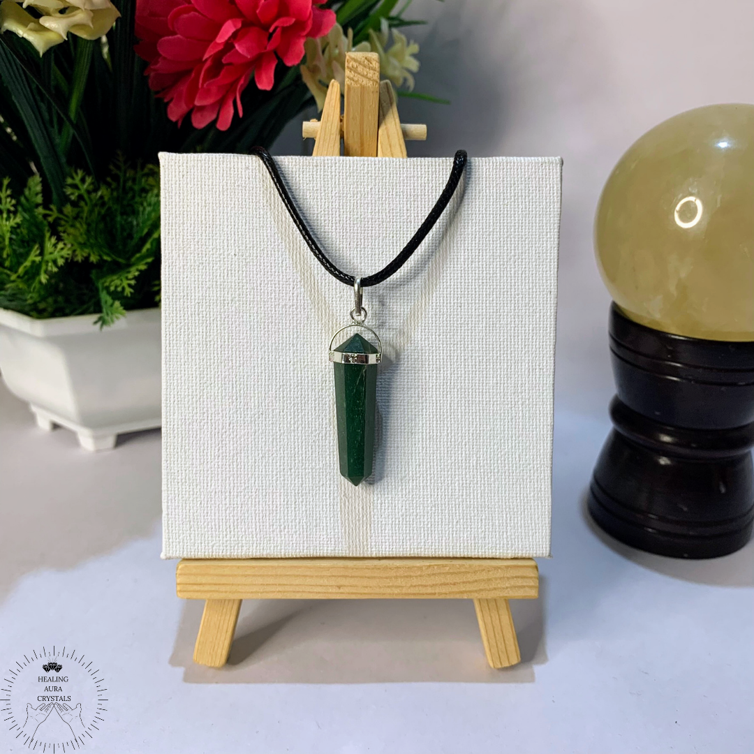 Green Jade Double Terminated Pencil Pendant