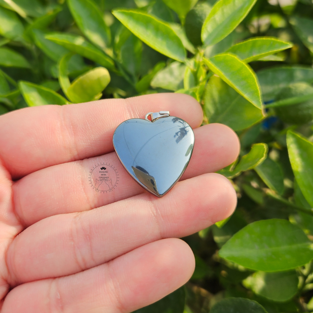 Hematite Heart Pendant