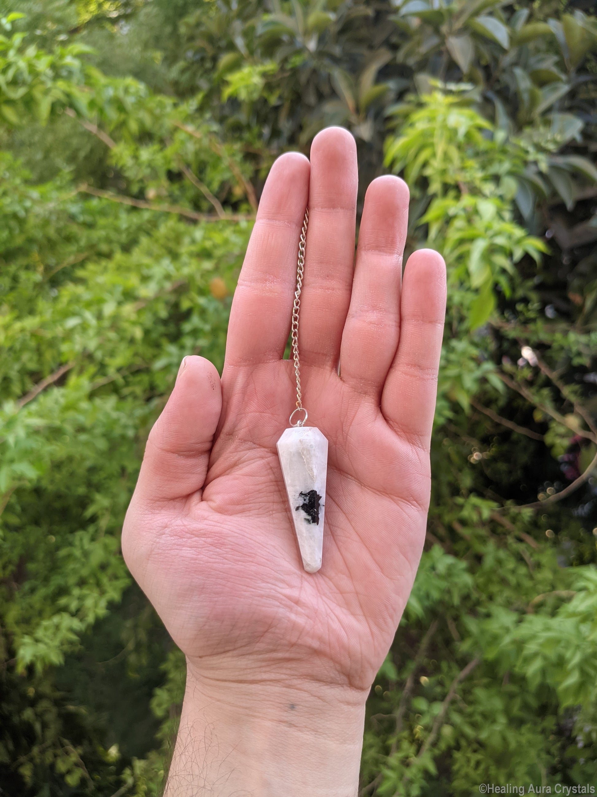 Rainbow Moonstone Dowsing Pendulum freeshipping - Healing Aura Crystals