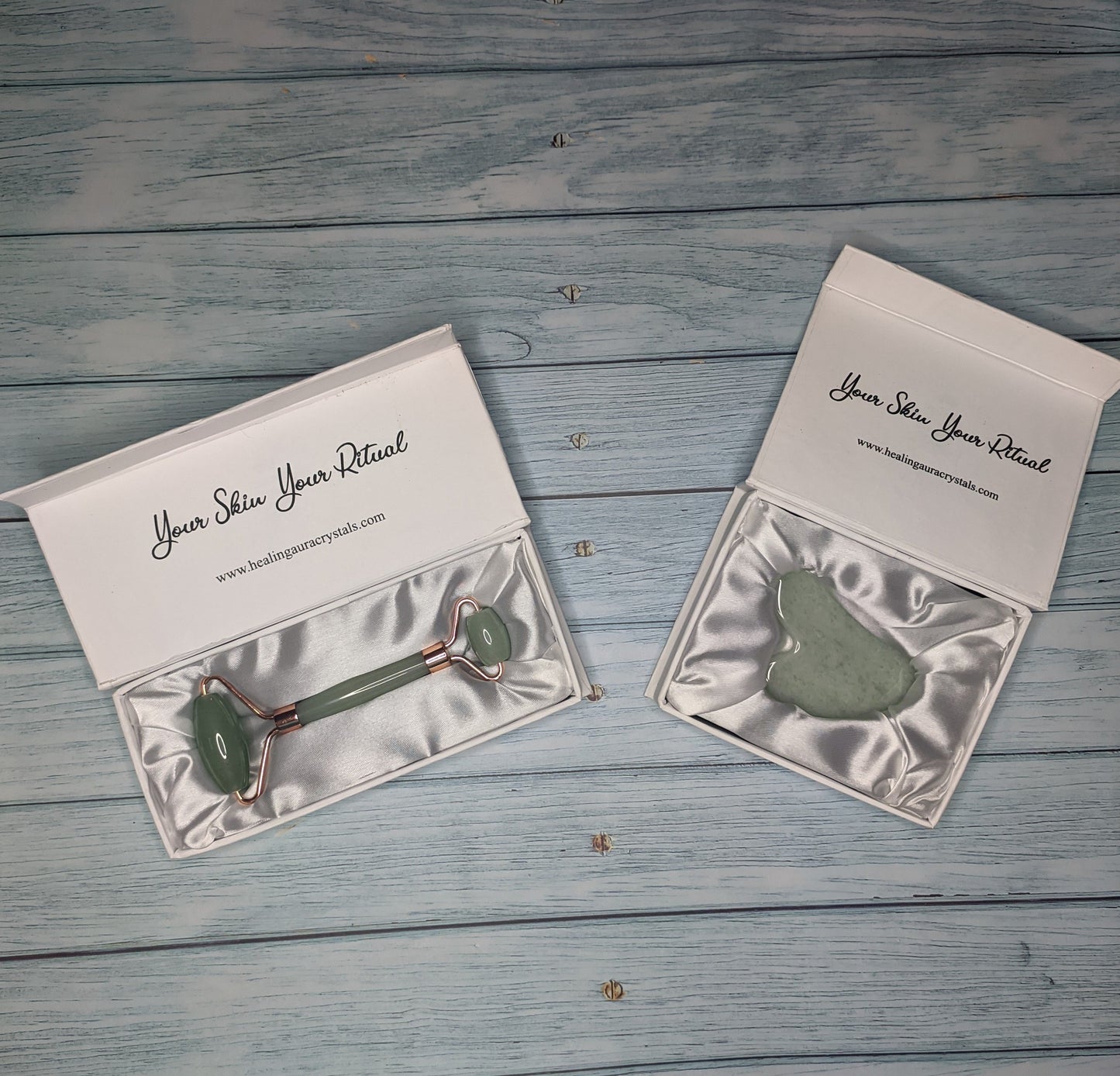 Green Aventurine Face Roller & Gua Sha Set