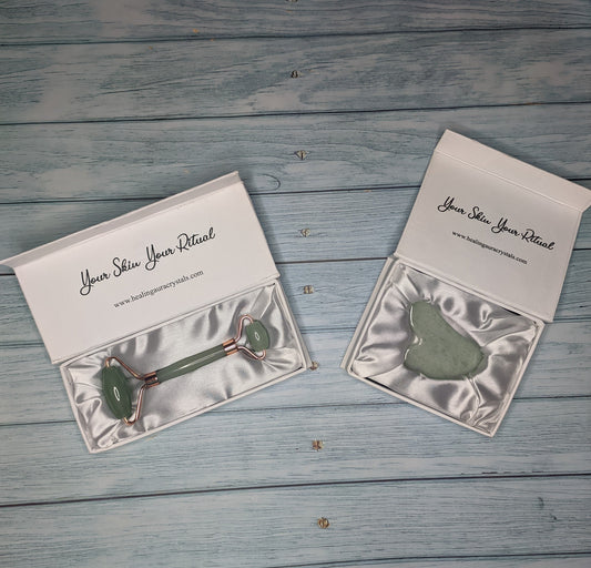 Green Aventurine Face Roller & Gua Sha Set