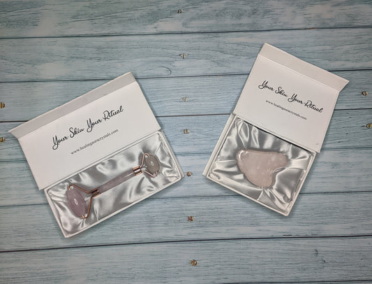 Rose Quartz Face Roller & Gua Sha Set
