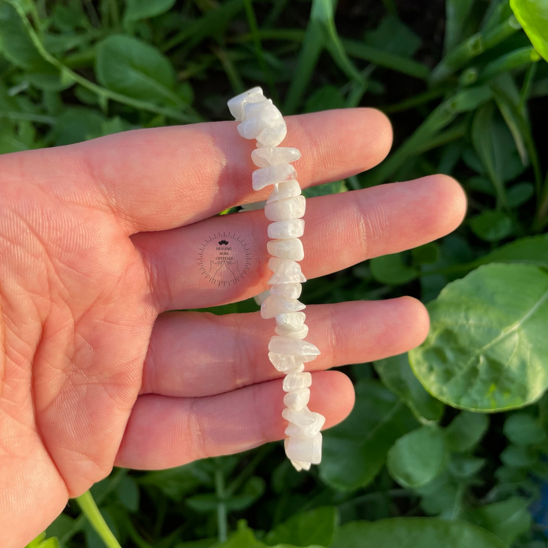 Rainbow Moonstone Chip Bracelet