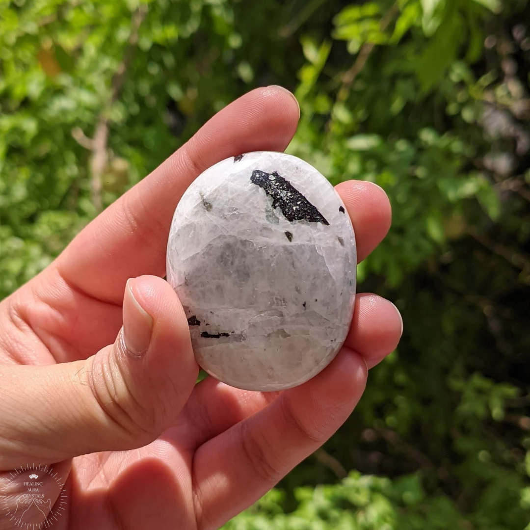 Rainbow Moonstone Palm Stone