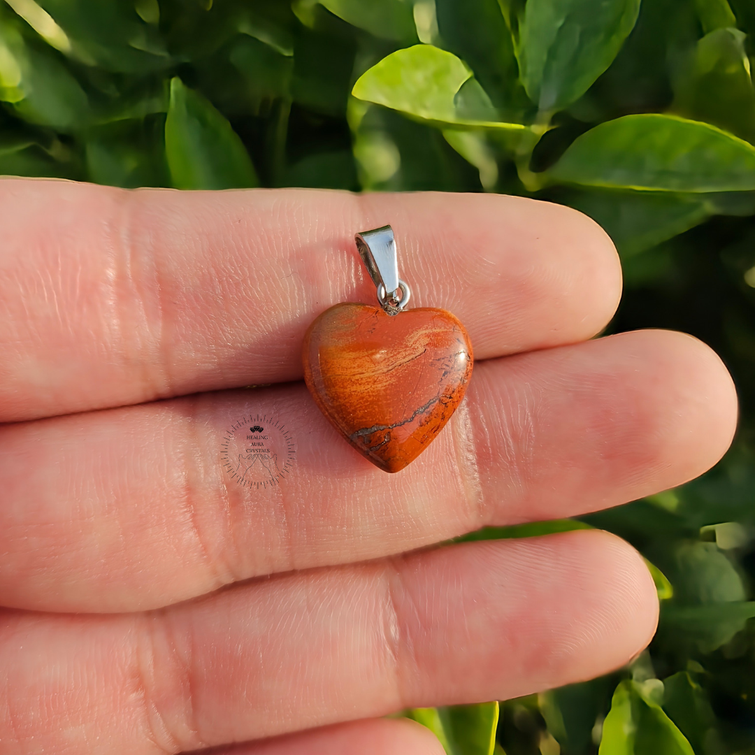 Red Jasper Heart Pendant