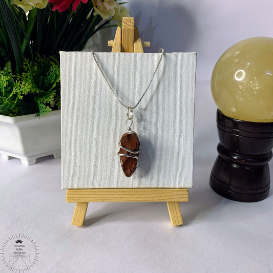 Red Jasper Raw Pendant Wire Wrapped