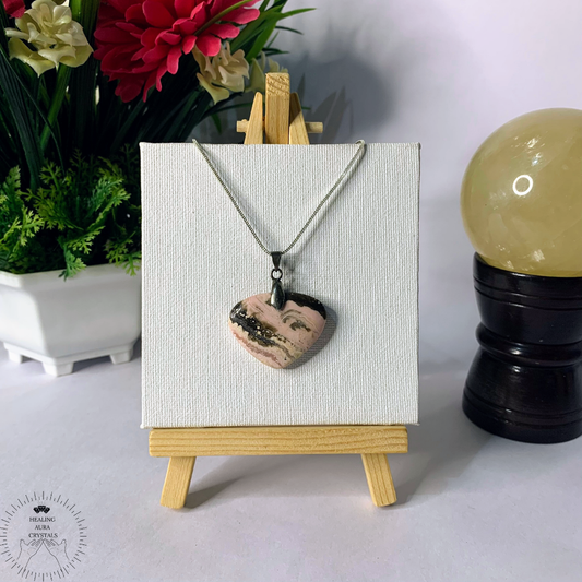 Rhodochrosite Heart Pendant