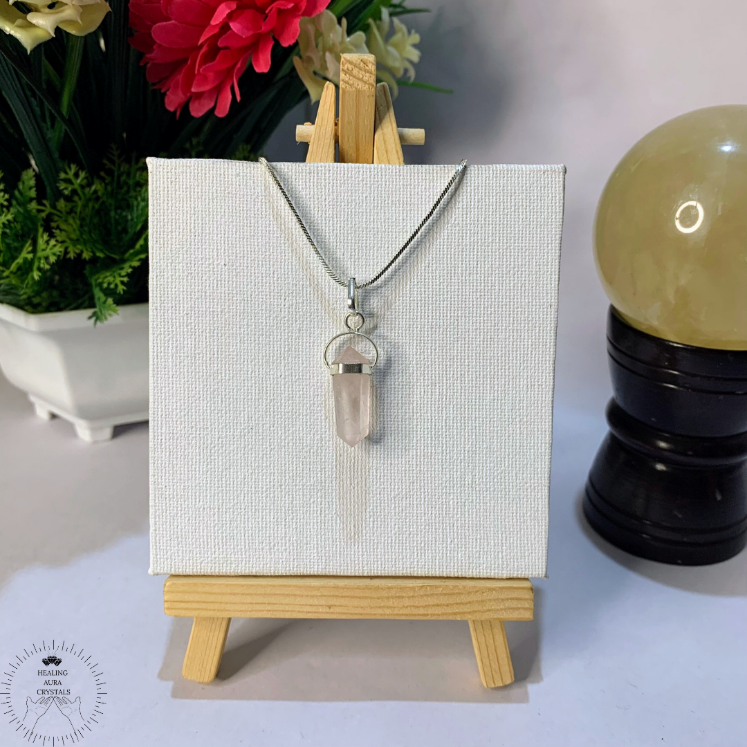 Rose Quartz Double Terminated Pencil Pendant