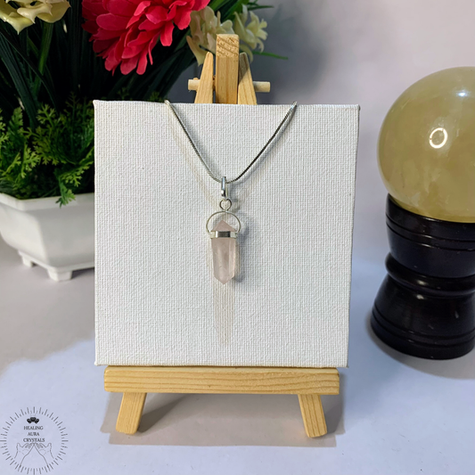 Rose Quartz Double Terminated Pencil Pendant