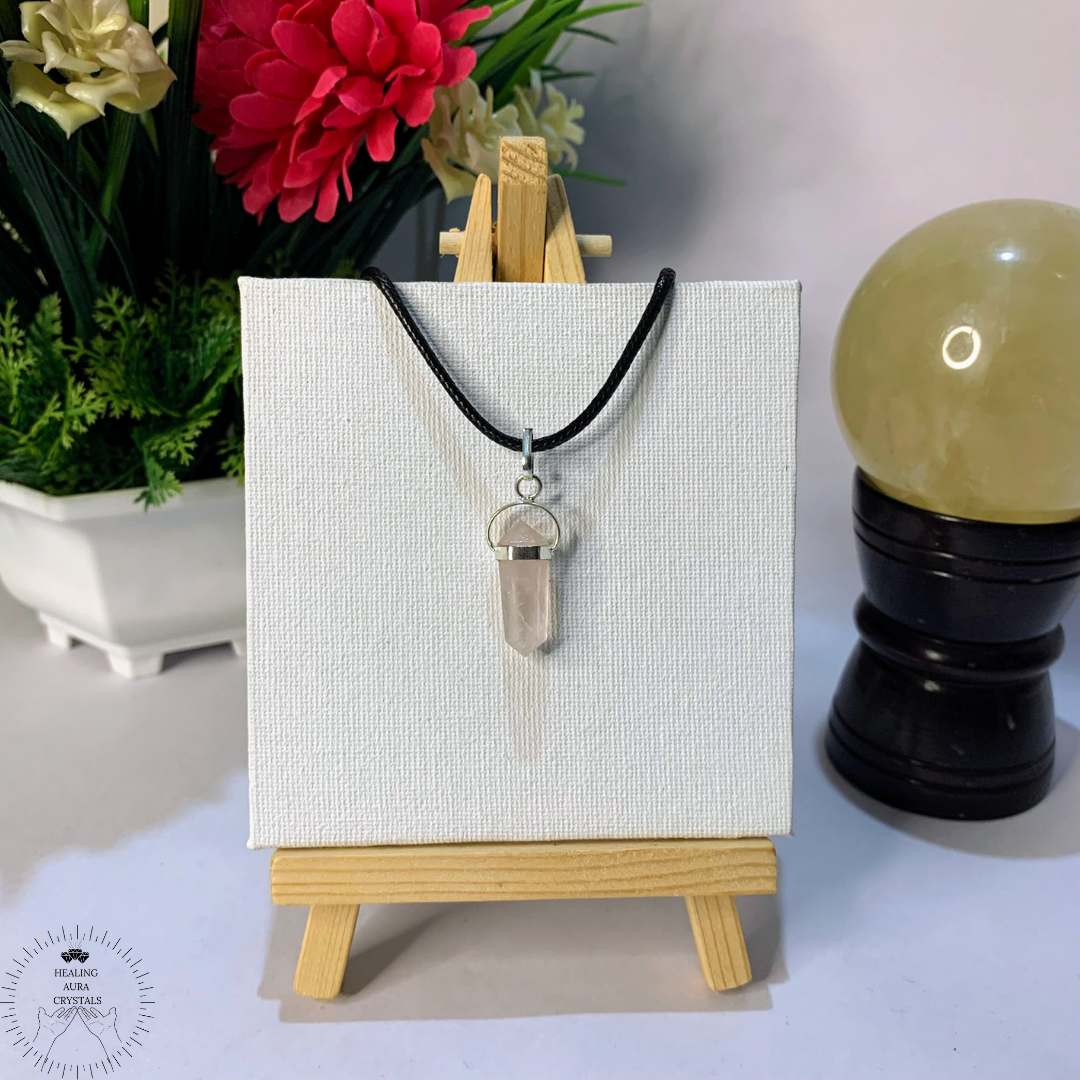 Rose Quartz Double Terminated Pencil Pendant