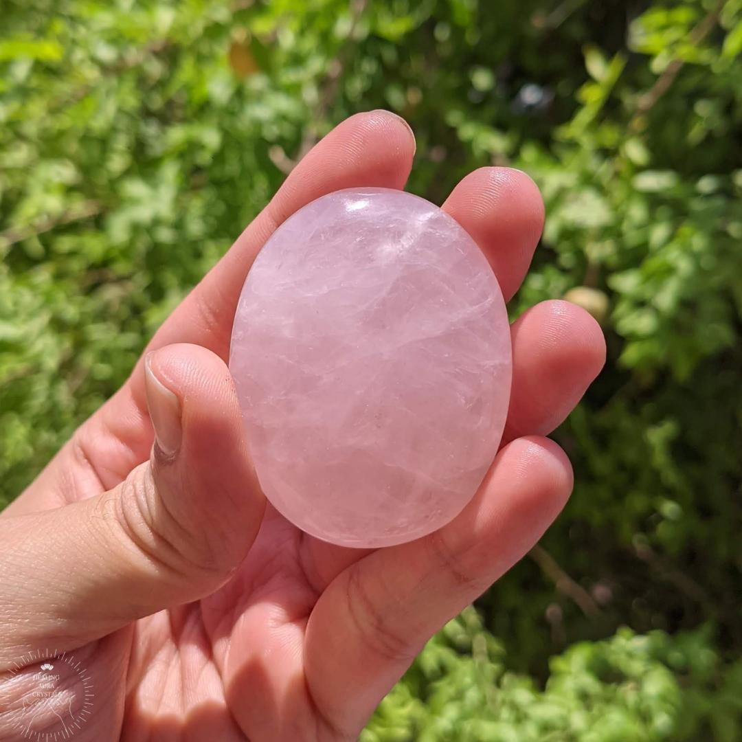 Rose Quartz Palm Stone