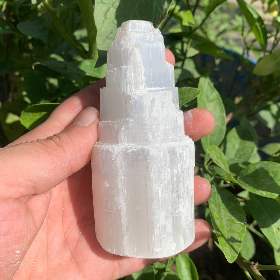 Selenite/ Satin Spar Tower 4.5 inches