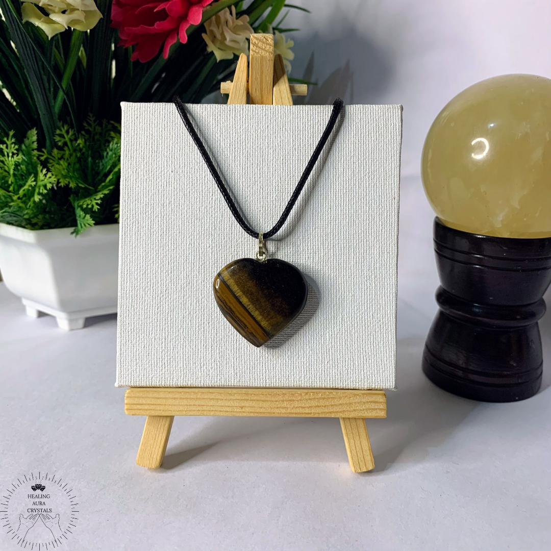 Tiger's Eye Heart Pendant