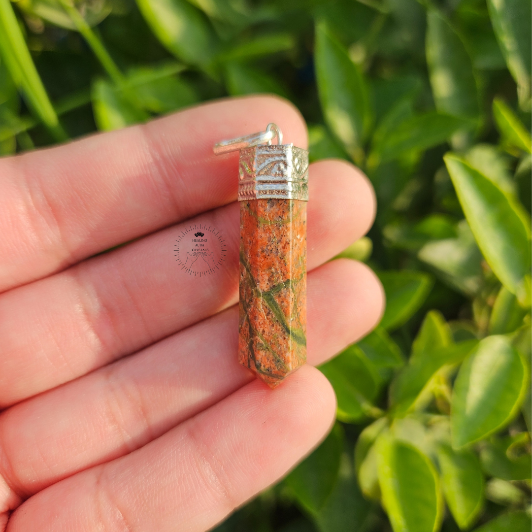 Unakite Pencil Pendant