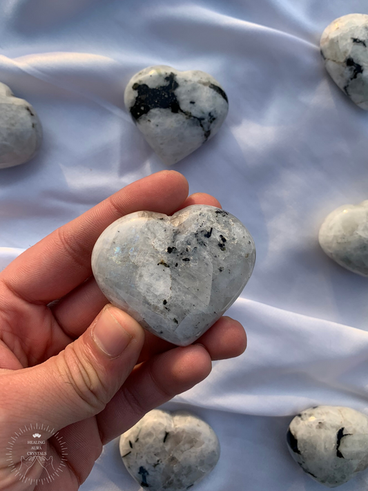 Rainbow Moonstone Heart