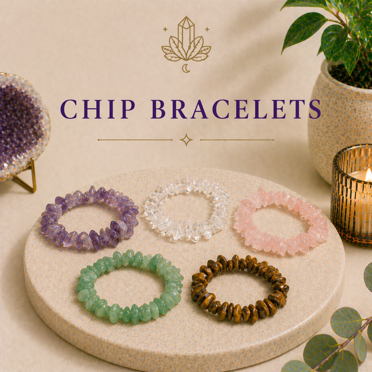 Chippeed Beads Crystal Bracelets