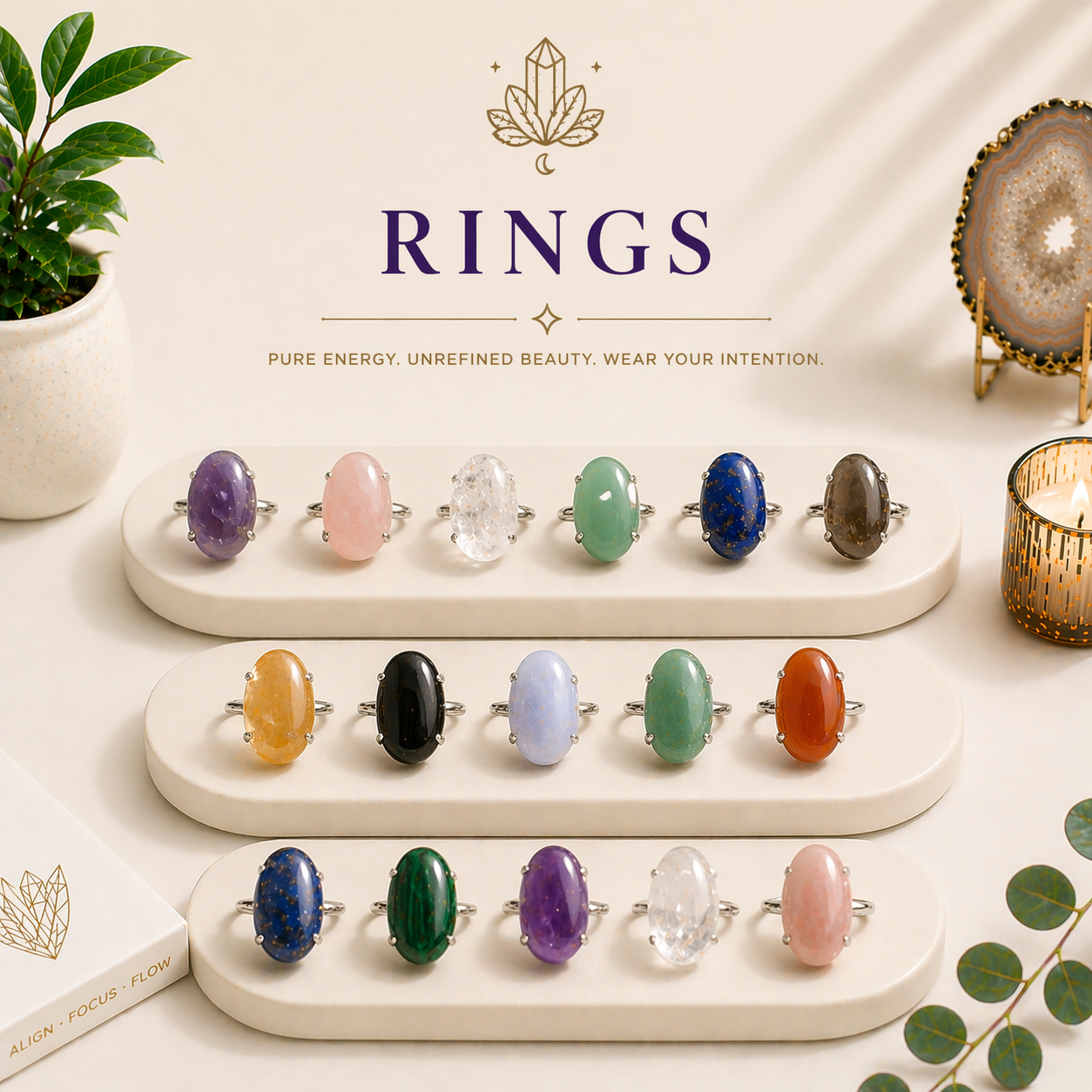Crystal Rings by Healing Aura Crystals