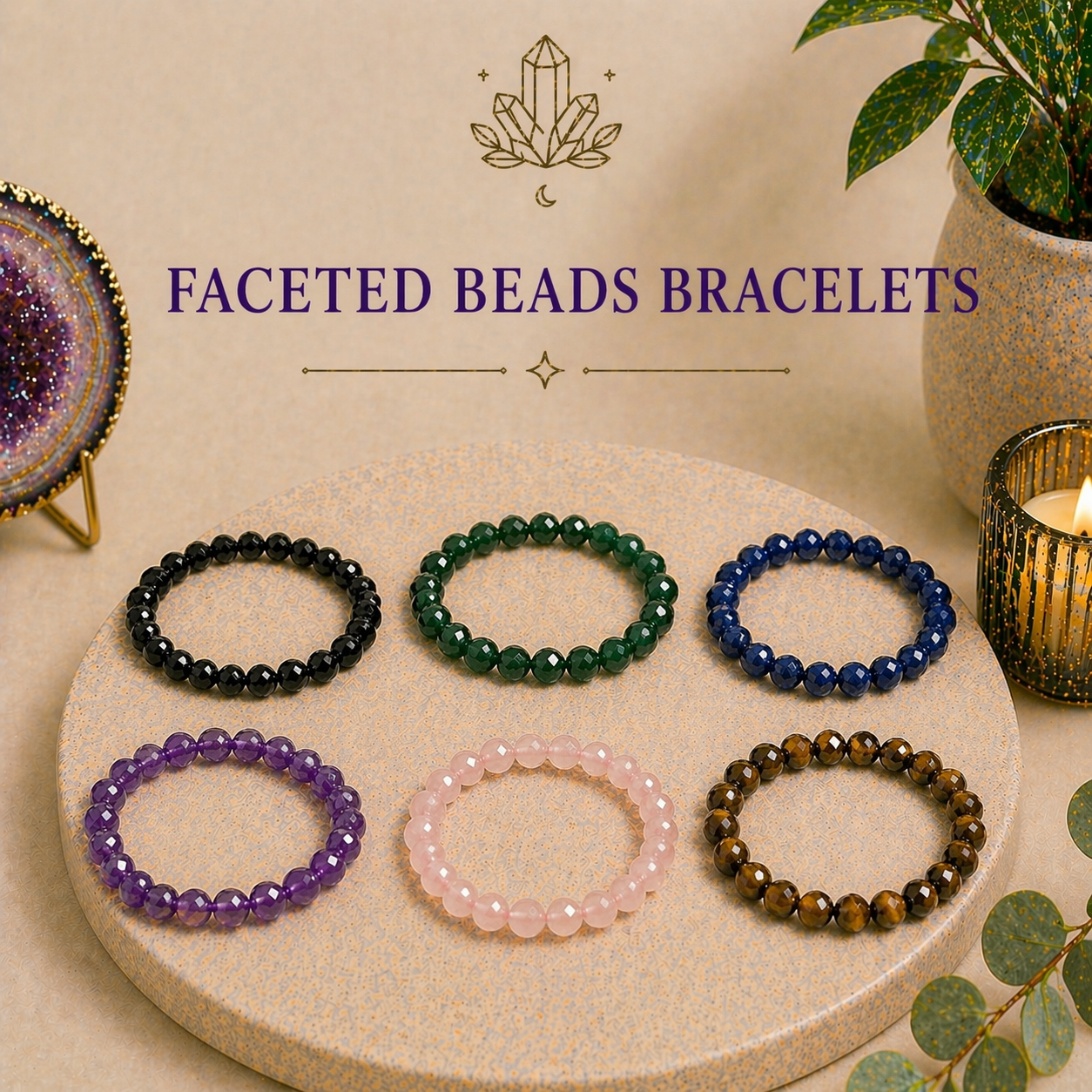 Faceted Beads Bracelets by Healing Aura Crystals