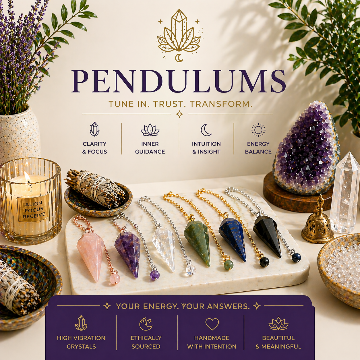 Pendulums - Healing Aura Crystals
