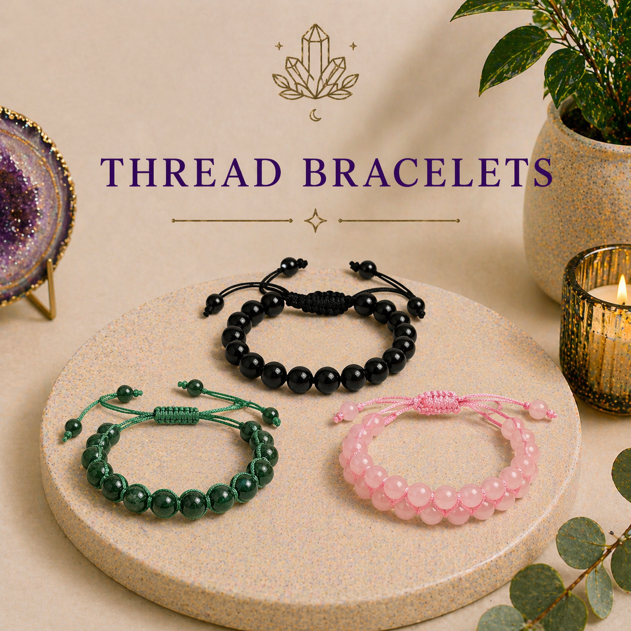 Thread Crystal Bracelets by Healing Aura Crystals