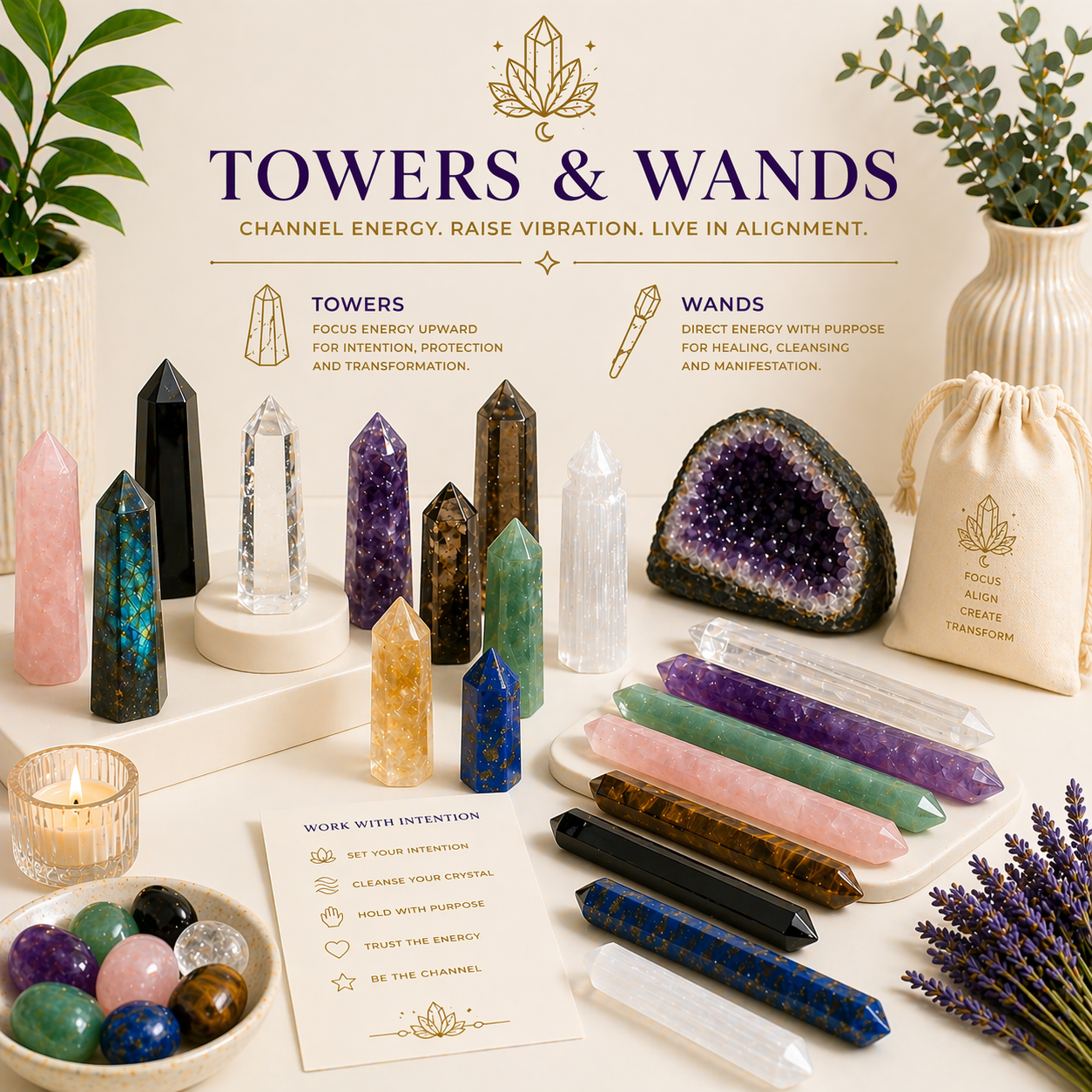 Towers and Wands by Healing Aura Crystals