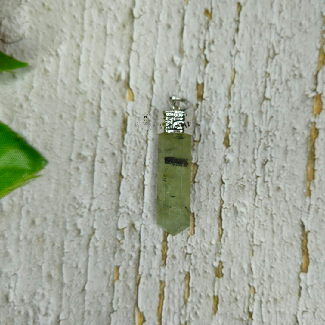Prehnite Pencil Pendant