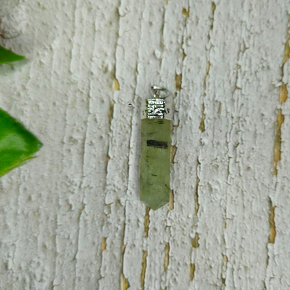 Prehnite Pencil Pendant