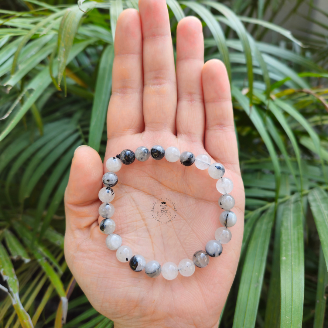 Tourmalinated Quartz Bracelet (8mm)