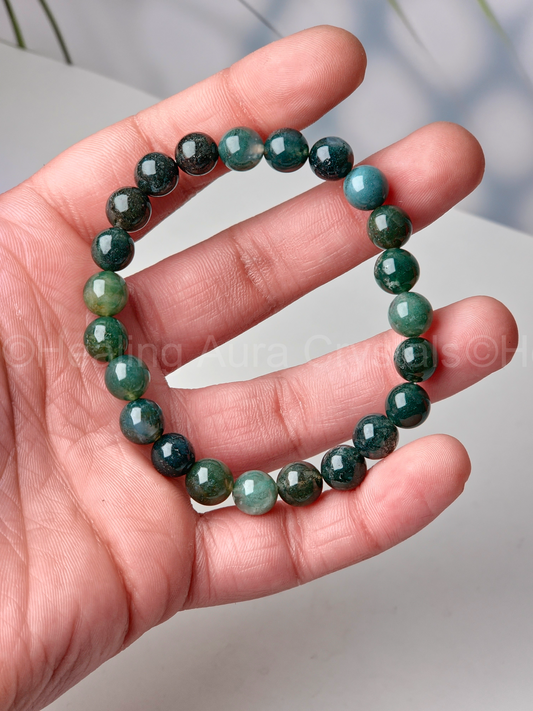 Moss Agate Bracelet (8mm)
