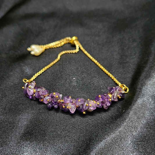 Amethyst Chip Chain Bracelet