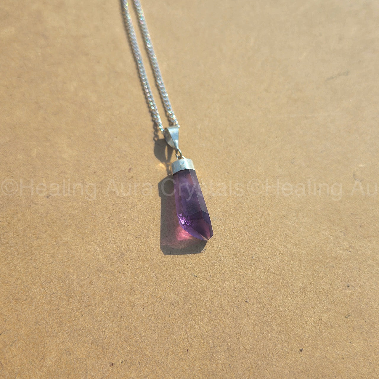 Amethyst Drop Shape Pendant (in German Silver)