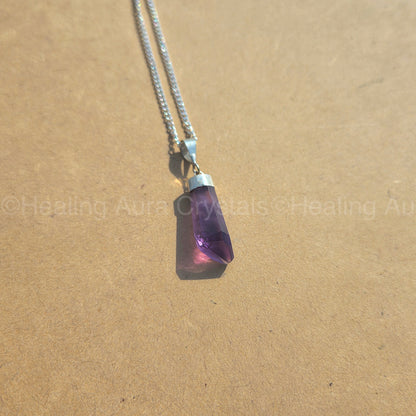 Amethyst Drop Shape Pendant (in German Silver)