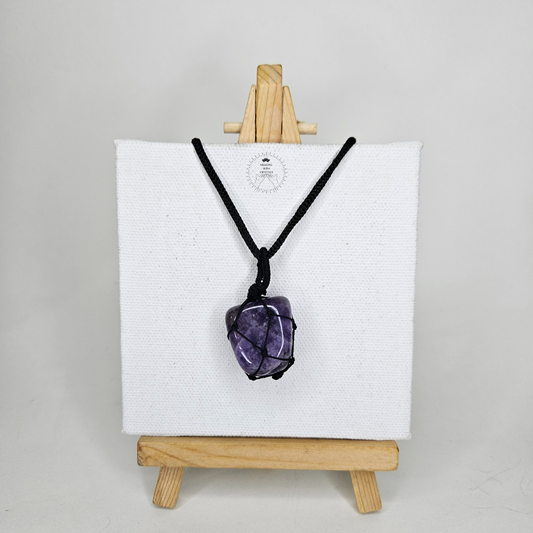 Amethyst Macrame Pendant