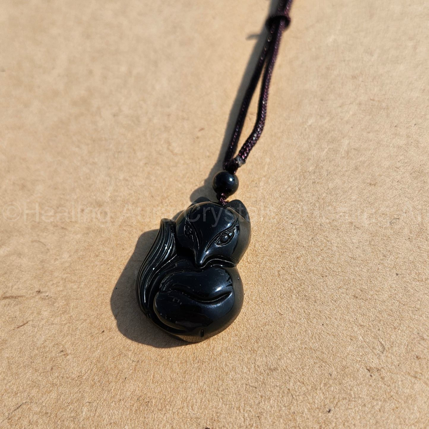 Black Obsidian Fox Pendant