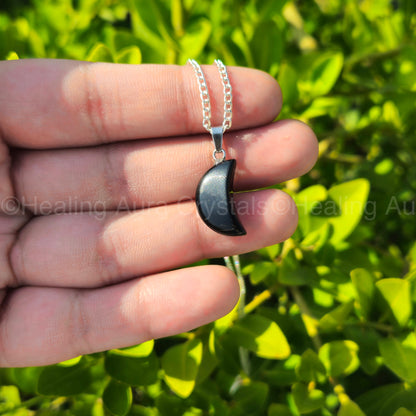Black Obsidian Mini Moon Pendant