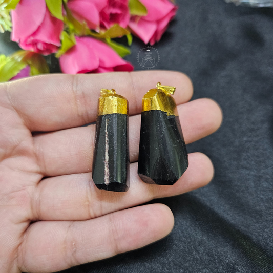 Black Tourmaline Tumble Pendant