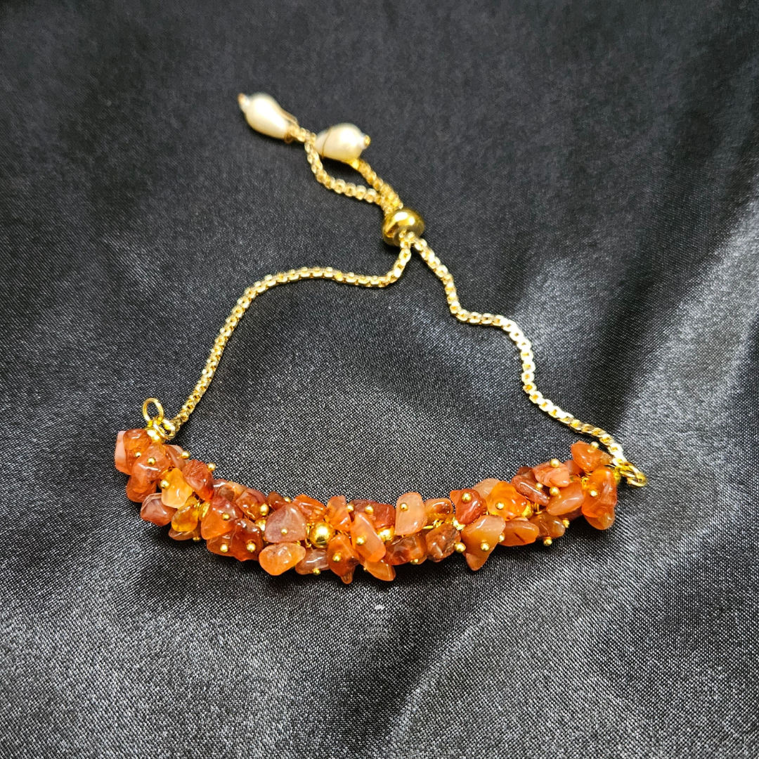 Carnelian Chip Chain Bracelet