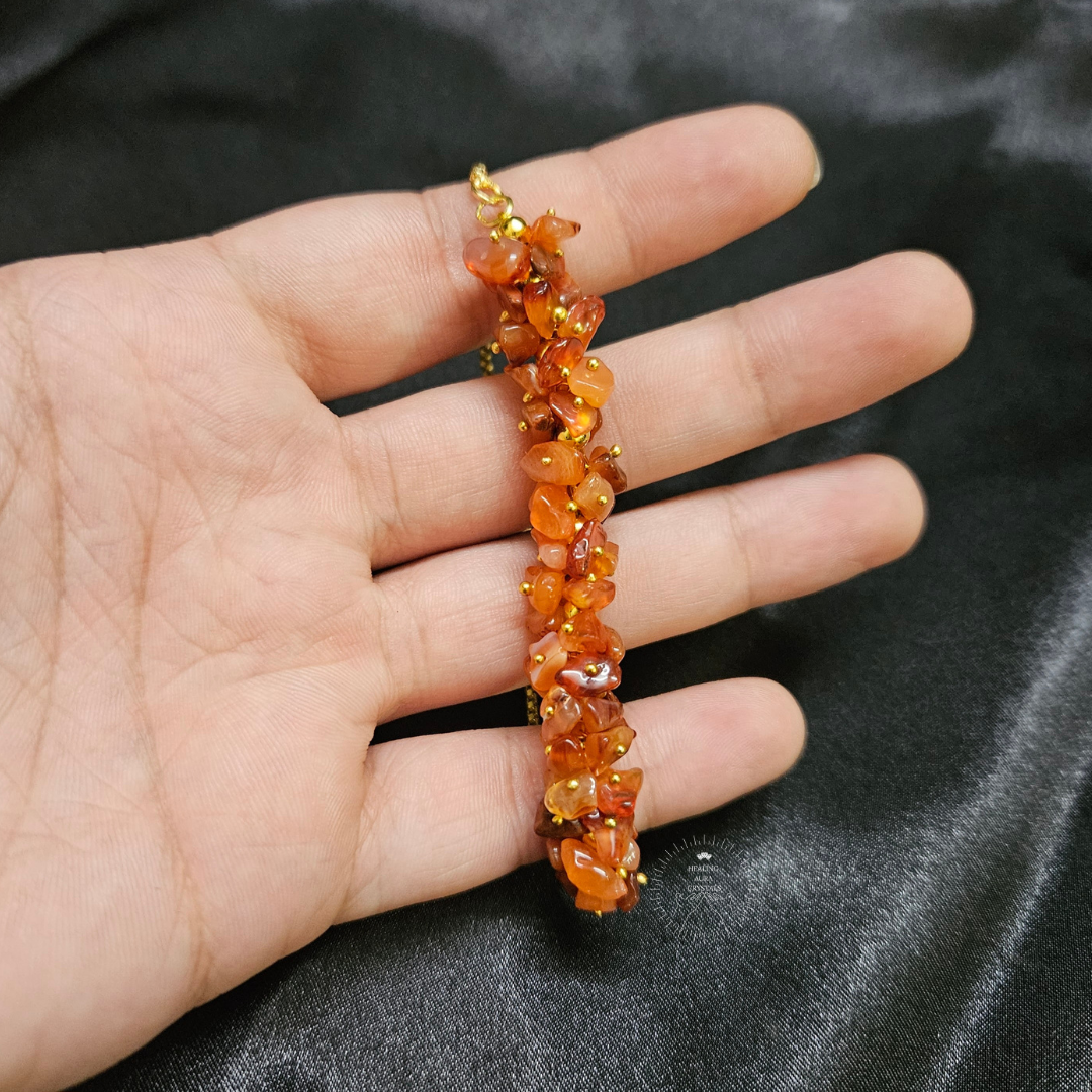 Carnelian Chip Chain Bracelet
