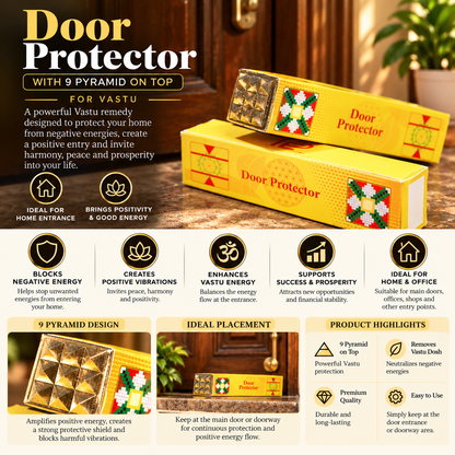 Vastu Door Protector with 9 Pyramids (4 Inch)