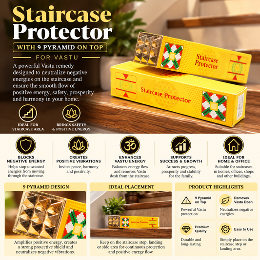 Vastu Staircase Protector with 9 Pyramids (4 Inch)