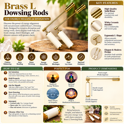 L Rod for Dowsing with Box (Brass)