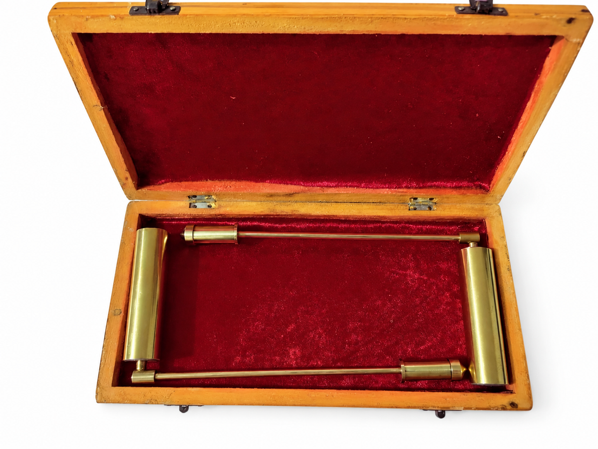 L Rod for Dowsing with Box (Brass)