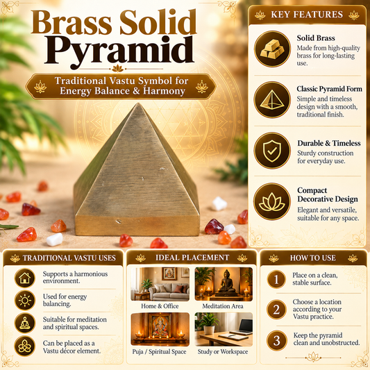Brass Solid Pyramid – 2 Inch